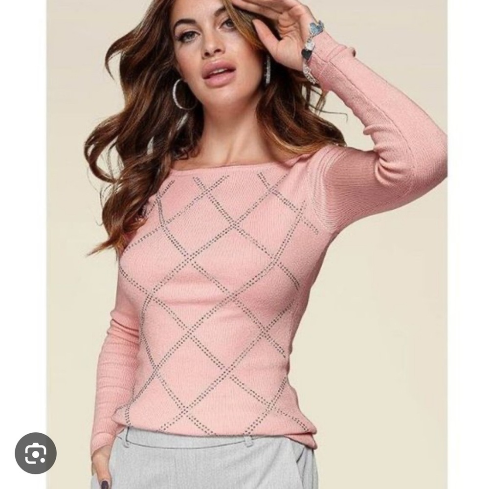 Pink embellished sweater